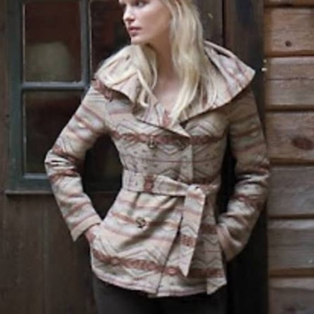 Daughters of the Liberation Anthropologie Poetry Of Trees Aztec Belted Jacket M